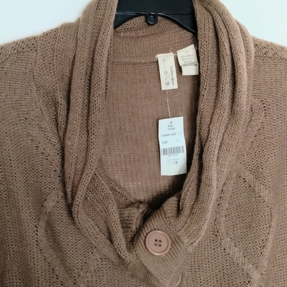 NWT Tiara Cable Knit Tan Sweater Sz 1X - Picture 2 of 8